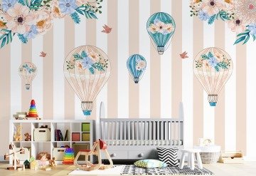 Stripped Baloons Özel Baskı Poster Duvar Kağıdı