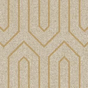Geometrik Kumaş BK213 Kadife - Krem-Sarı