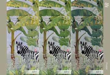 Adawall Amazon A313 Serisi Zebra ve Flamingo Özel Baskı Poster Duvar Kağıdı