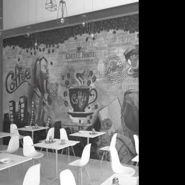 DFM 159 Coffee Shop Özel Baskı Poster Duvar Kağıdı