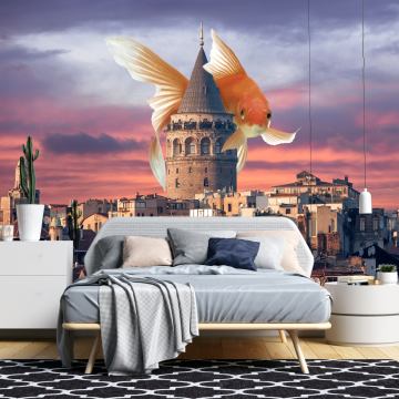 DFM 186 Galata Kulesi Özel Baskı Poster Duvar Kağıdı