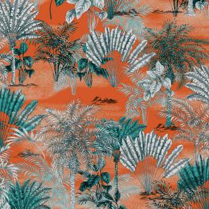 Tropical Kumaş BK208 Kadife - Turuncu