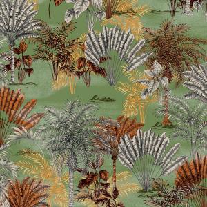 Tropical Kumaş BK208 Keten - Yeşil